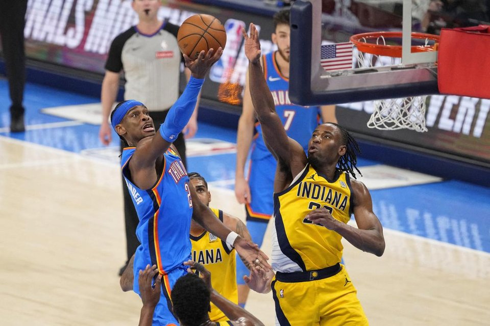 Oklahoma City Thunder power past Indiana Pacers to level NBA Finals
