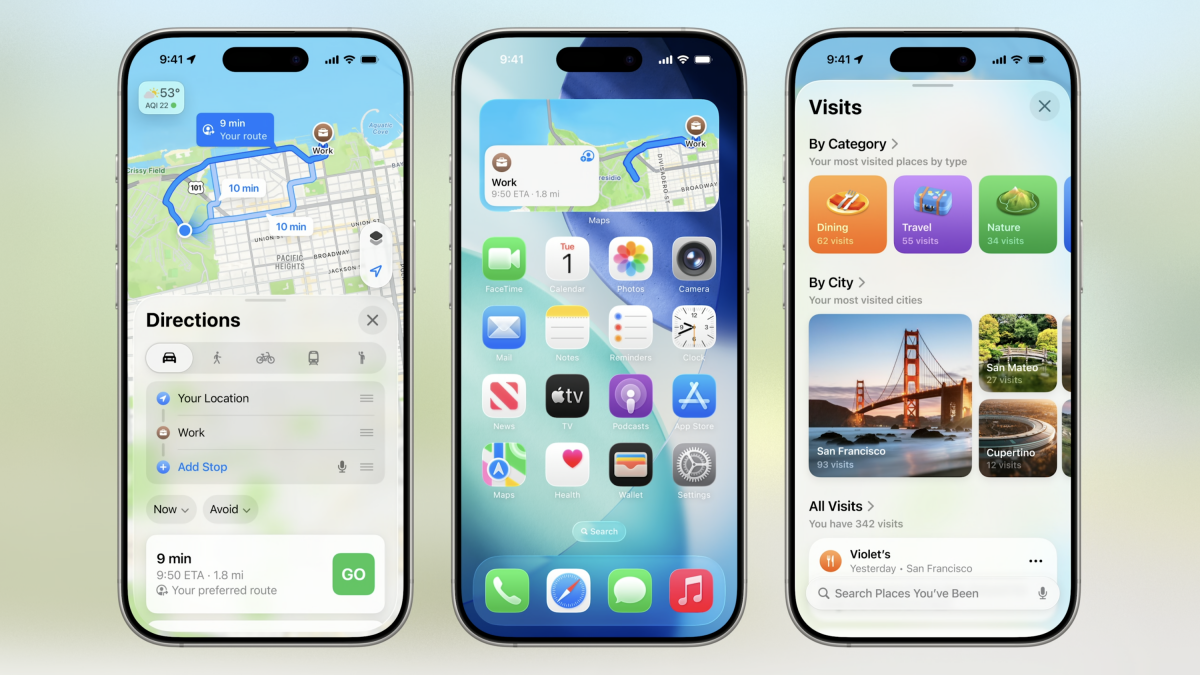 iOS 26 gives Apple Maps a new look and 'Visited Places' tool