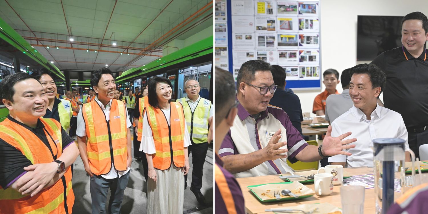 Jeffrey siow, Sun xueling & yeo wan ling visit Sengkang west bus depot at 4.30Am