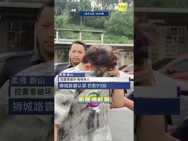 【控蓄意破坏 侮辱他人  狮城路霸认罪 罚款9100】