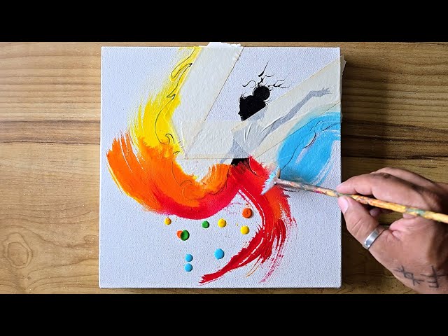 Dancing With Color / Easy Acrylic Painting Technique / Step By Step