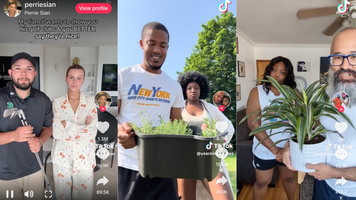 TikTok trend features women protecting soft-spoken boyfriends showing off their special interests