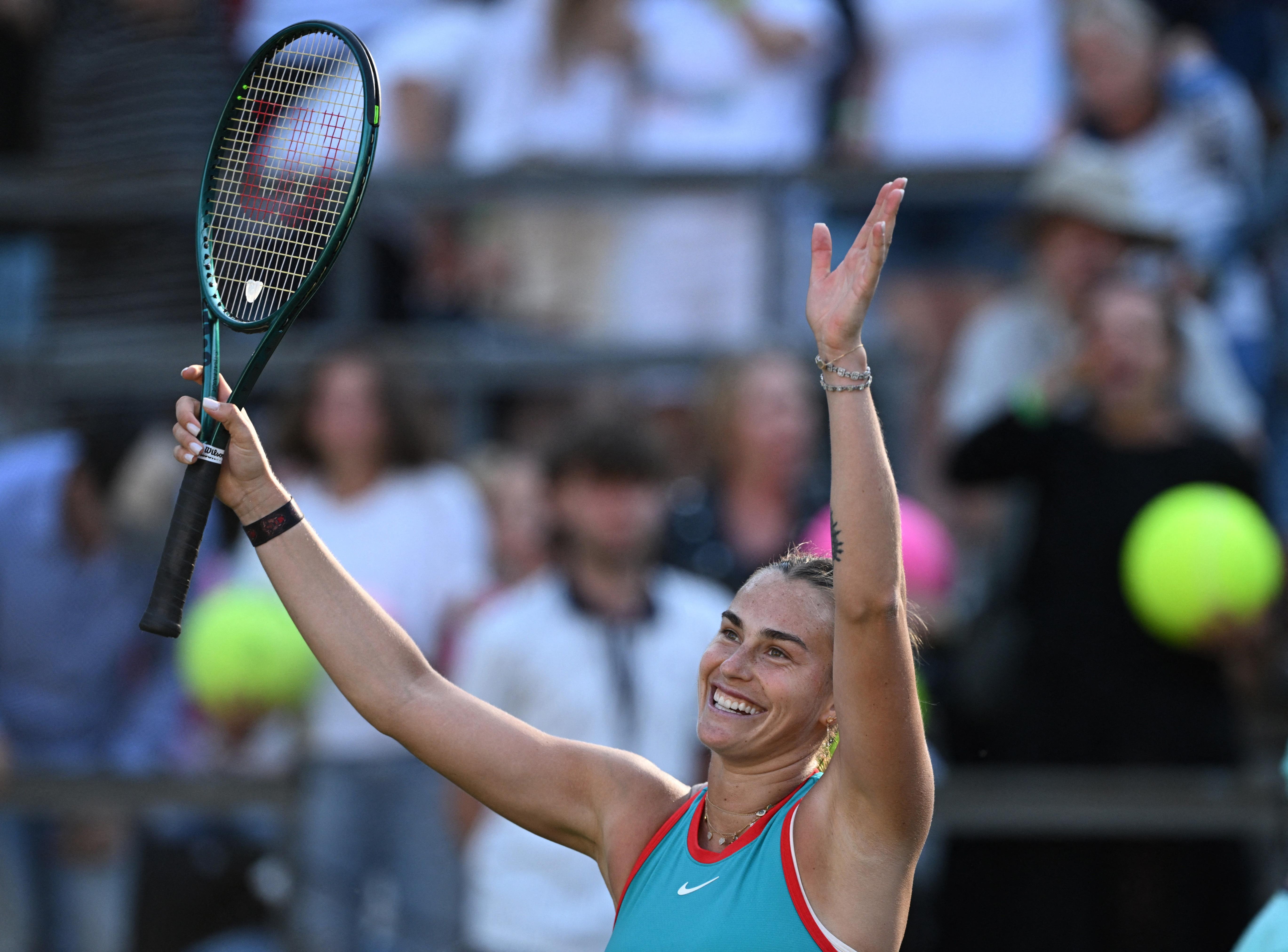 Aryna Sabalenka saves four match points against Elena Rybakina to reach Berlin semis