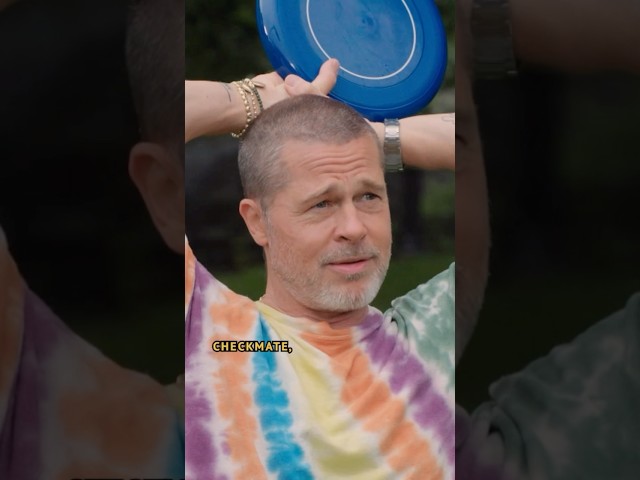 Things escalate quickly when Jimmy challenges #BradPitt to a friendly game of frisbee golf. #F1Movie