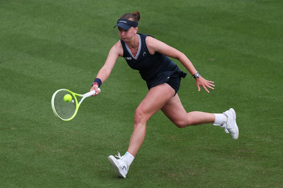 Wimbledon champion Krejcikova snagged by broken net at Eastbourne