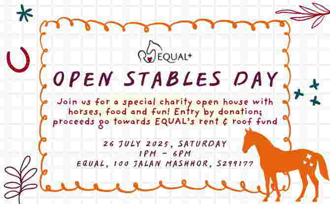 (26 July 2025) Meet Therapy Horses and Support a Cause at EQUAL Open Stables Day