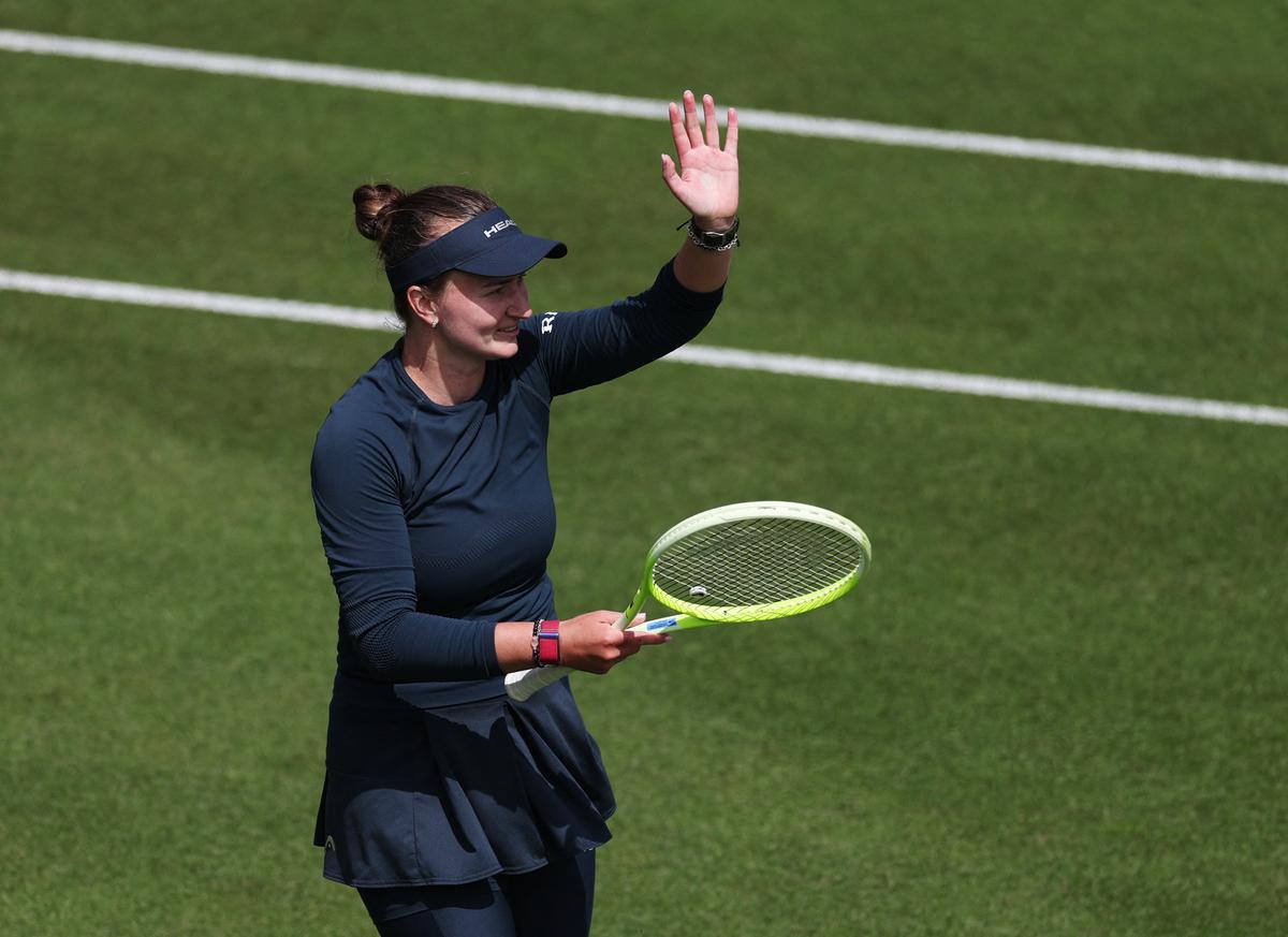 Krejcikova saves match points again to survive in Eastbourne