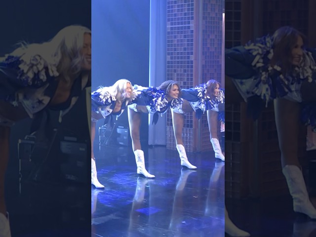 The #DallasCowboysCheerleaders dance to #ACDC’s “Thunderstruck”! #FallonTonight