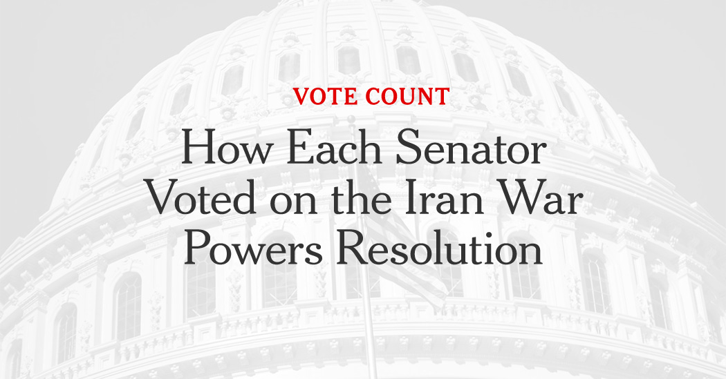 How Every Senator Voted on the Iran War Powers Resolution