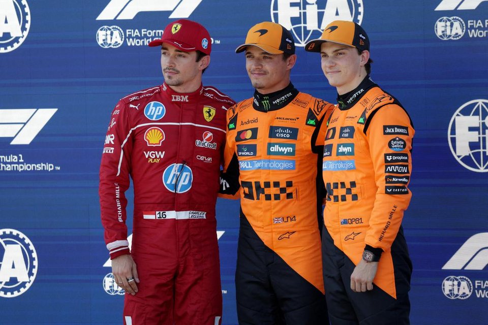 Lando Norris puts McLaren on pole in Austria ahead of Charles Leclerc and Oscar Piastri