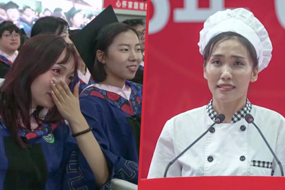 China canteen worker’s ‘eat well’ graduation speech evokes feelings of mum’s care