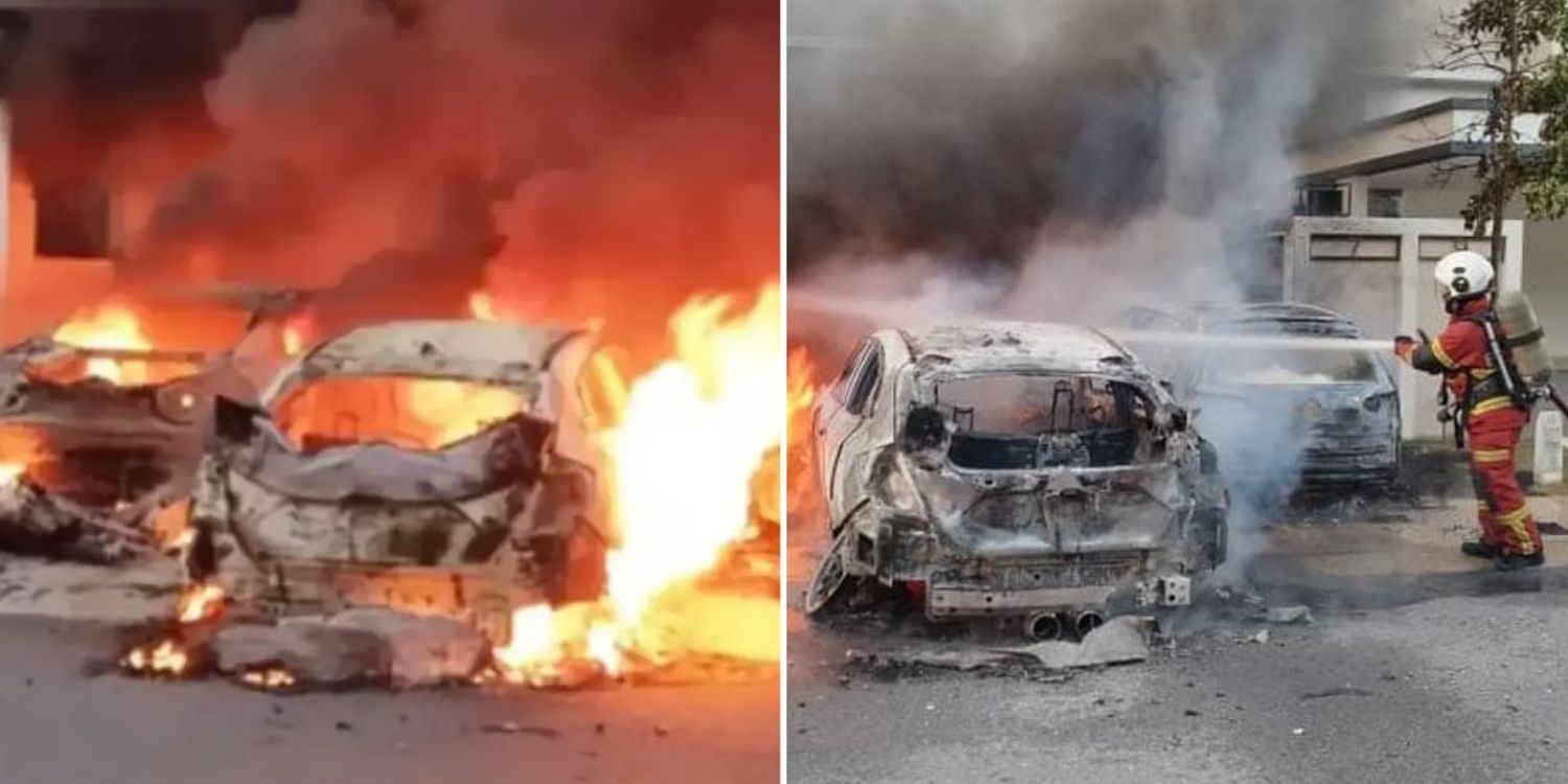 5 Luxury cars set on fire outside M’sia home, results in s$485k damage