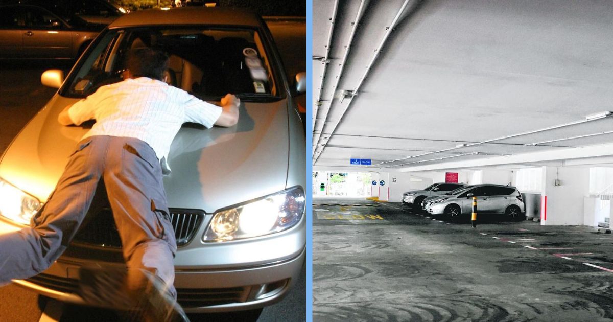 Husband Finds Wife Naked with Lover in Car, Injured When Lover Drives Off in Sengkang