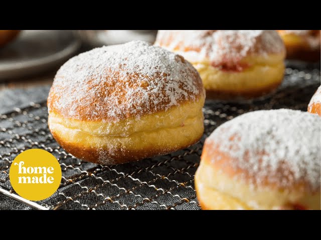 Making Delicious Fluffy Custard Donuts (Paczki) - Traditional Polish Recipe