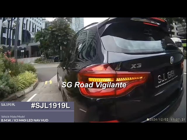 scotts road bmw to conform up to turn left cutting cam bike off