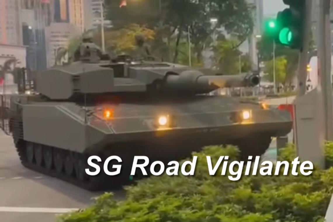 Tank collides into traffic light during NDP preview show