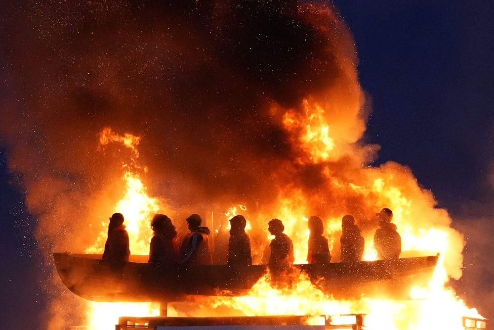 ‘Hate incident’ Co Tyrone bonfire topped with migrant effigy lit