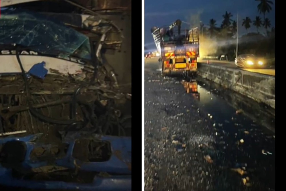 Lorry crash spills nitric acid, calcium hypochlorite on Sabak Bernam road