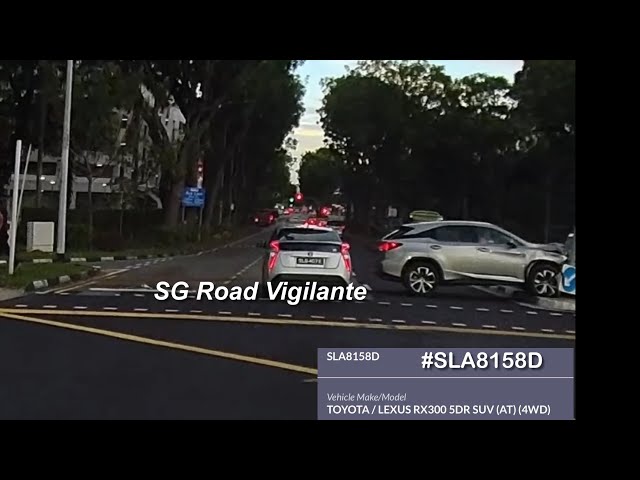 multi view lexus crash into cyclist, road signs and into traffic lights