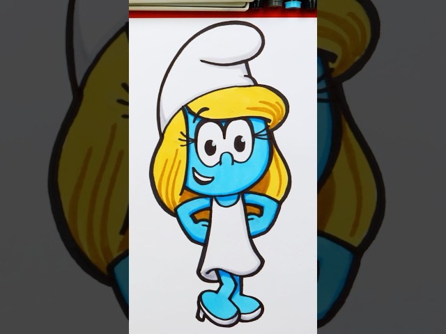 Draw Smurfette from the new movie Smurfs! In theaters July 18, Friday! #artforkidshub