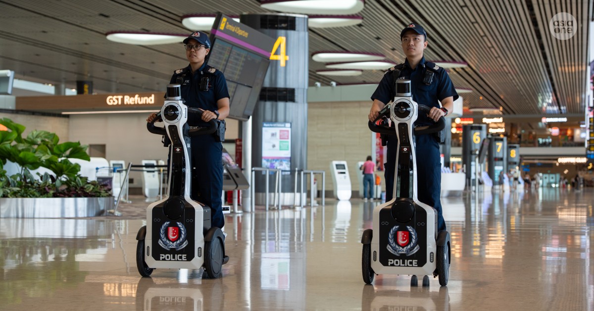 Police test ride-hailing robot to patrol Changi Airport T4