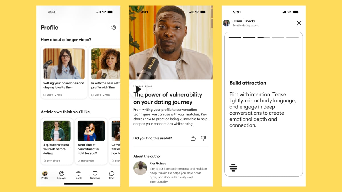 Bumble launches in-app advice hub for daters