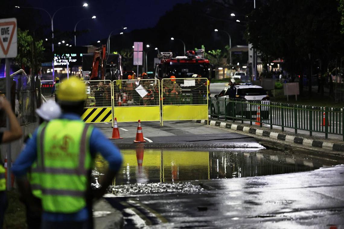 Sinkhole forms on Tanjong Katong Road near One Amber condo; public advised to avoid the area