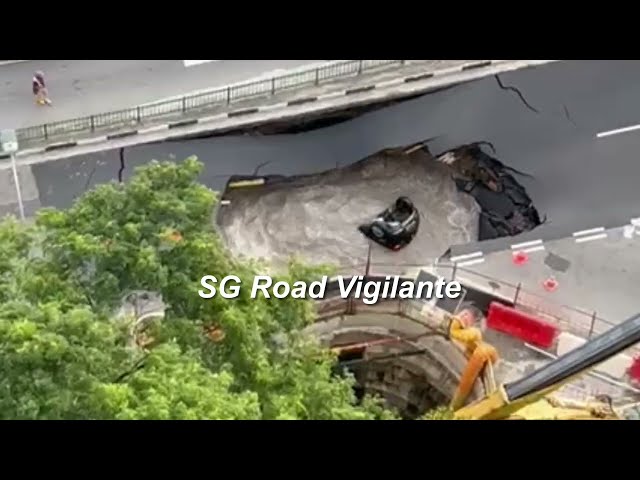tanjong katong road south mazda fell into sinkhole