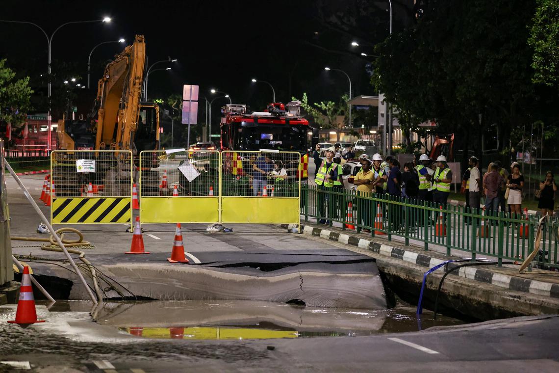Tanjong Katong Road South closed for repairs after car fell into sinkhole