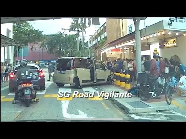 Clementi centre years old driver lost control of the vehicle and crash into bollards