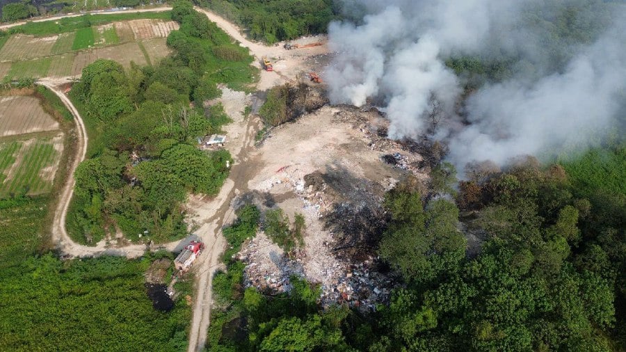 Drones deployed to detect underground fire at Kampung Sri Sentosa rubbish site
