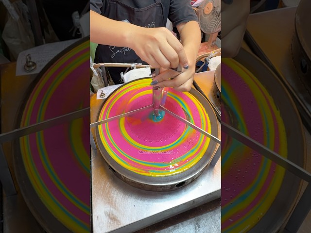 How To Make Cute Rainbow Crepe in Thailand