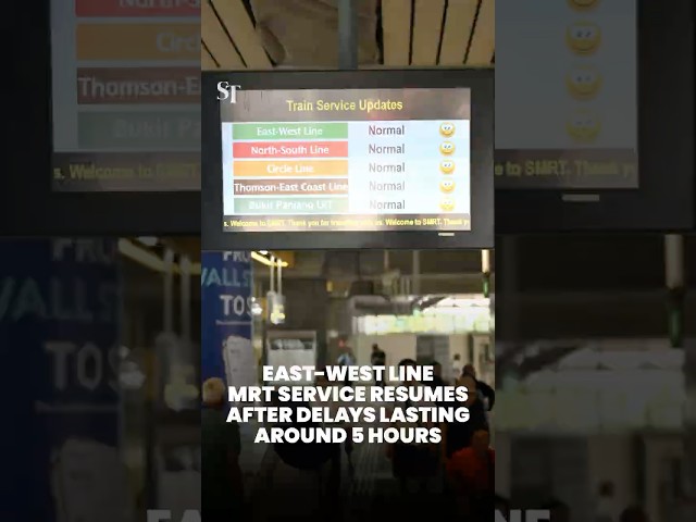 East-West Line MRT service back to normal after delays lasting 5 hours