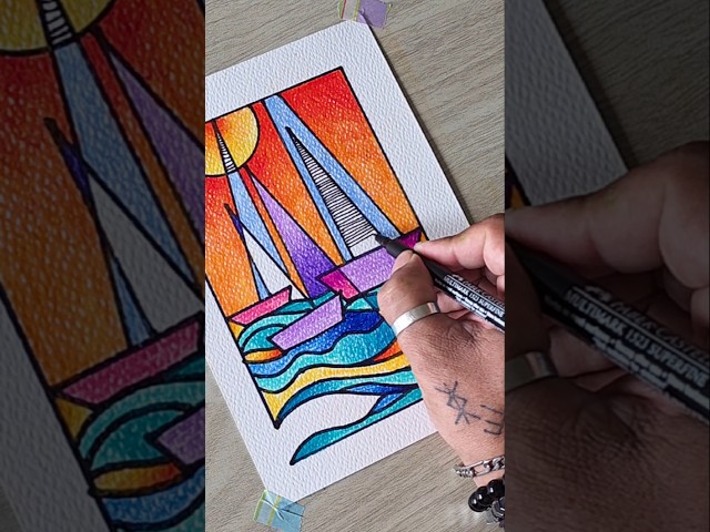 Abstract doodle art 🎨💫✍️⛵️⛵️ #art #doodleart #shorts