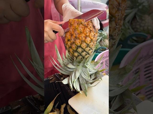 Pretty Girl Sells Sweet Pineapple Fruit