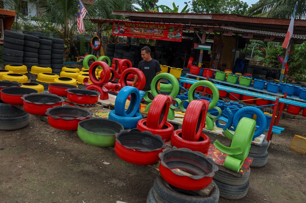 From scrap to art: Ex-lorry driver turns used tyres into thriving business