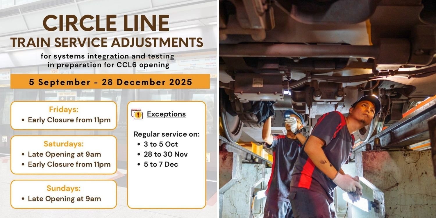 Circle Line to start late & end early on weekends from Sept to Dec for testing