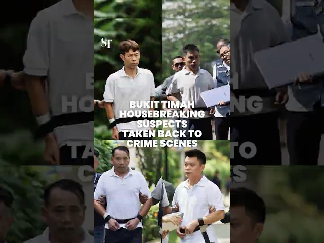Chinese nationals charged with possessing housebreaking tools taken back to crime scenes
