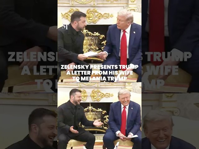 Zelensky presents Trump a letter from his wife to Melania Trump