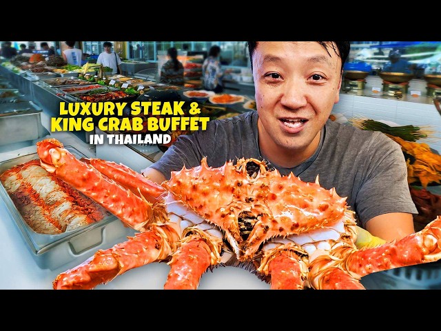 INSIDE the MOST POPULAR All You Can Eat KING CRAB + STEAK Buffet in Bangkok Thailand