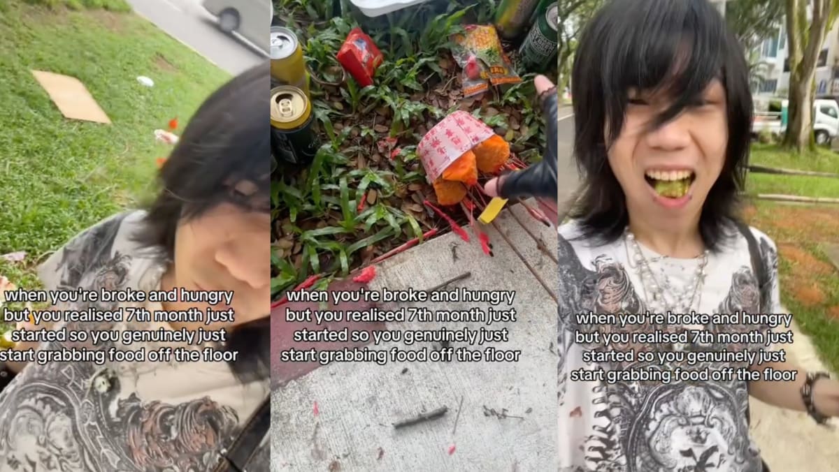 Did This “Broke & Hungry” Man In SG Really Eat Hungry Ghost Month Offerings Off The Ground?