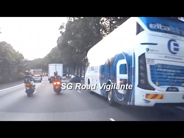 AYE malaysia bus speeding on lane hit by motorcyclist