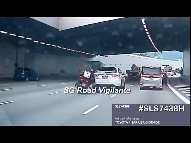 mce toyota harrier changing lane without due care swerving btw lane & lane