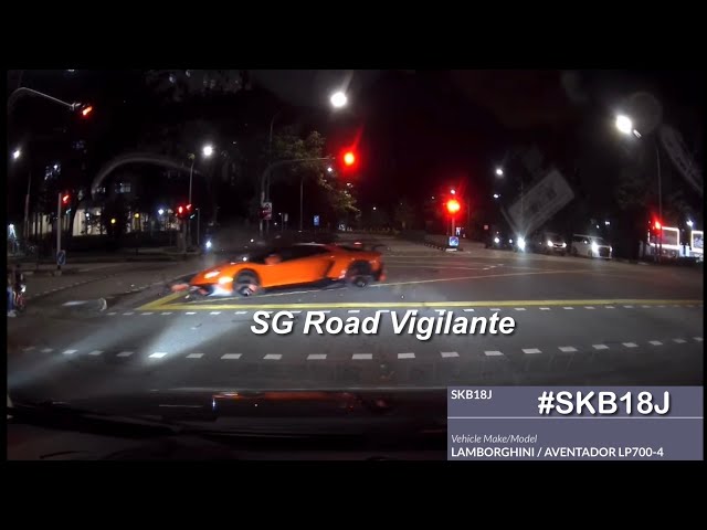 Yishun St lamborghini aventador fail to conform to red light signal