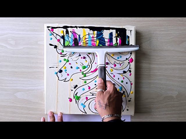 Simpler Unicorn Painting / Easy Acrylic Painting Technique / Masking Tape Stencil 