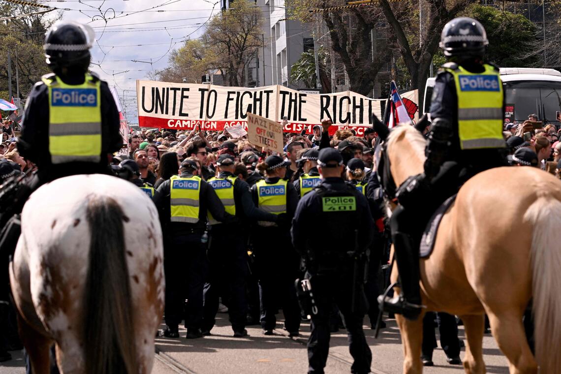 Melbourne protesters clash as rallies are held across Australia