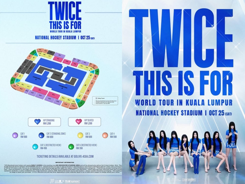 Ticket prices out for TWICE’s October KL concert, ranging from RM398 to RM1,288