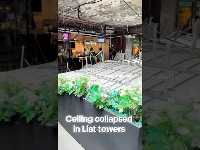 False ceiling collapsed at Liat Tower. Credit: Am0re