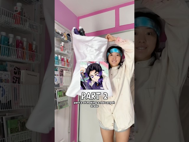 Part 2: Dyeing the red carpet dress inspired by Shinobu 💜🖤 #demonslayer #shinobukocho #diyfashion
