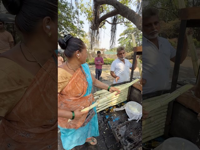 Indian Couple Sells Refreshing Sugarcane Juice